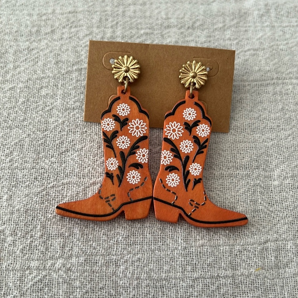 3/$15 or 4/$20 Cowgirl boot earrings